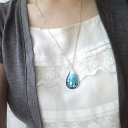 再販  七宝焼ペンダント「京の青 partⅡ」 3枚目の画像