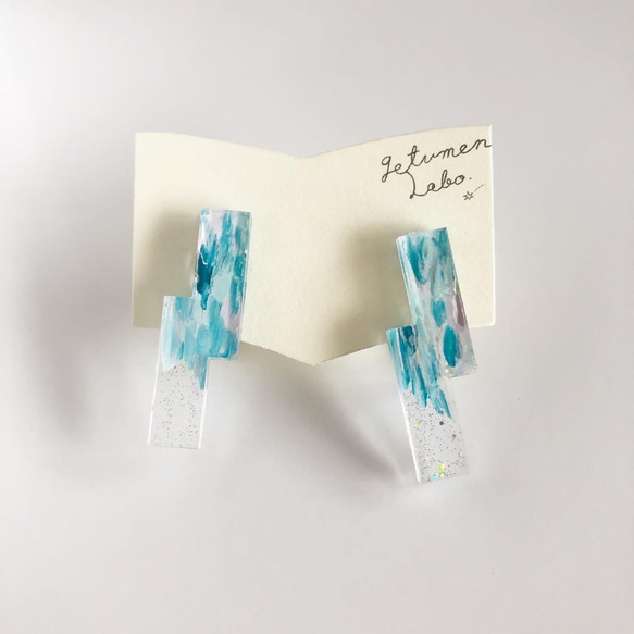 clear paint  earring /イヤリング/アクリル 2枚目の画像