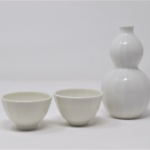 有田焼 窯元 博泉窯 灰釉面取酒器揃 中村慎 作 陶芸家 手づくり