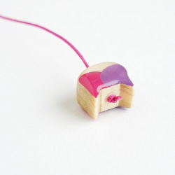 木製ネコしおりR-ピンク・紫(ブックマーカー) 4枚目の画像