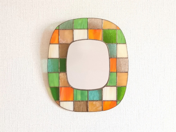壁掛け鏡  mosaic oval(南) 1枚目の画像