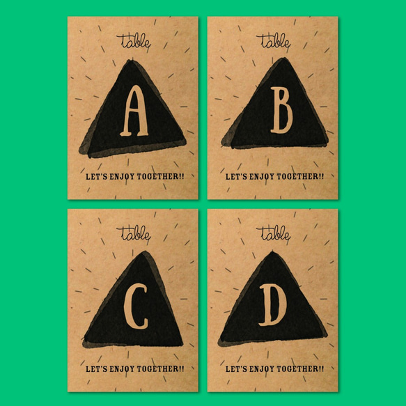 テーブルナンバー "Triangle" [A - J / 10枚セット] 2枚目の画像
