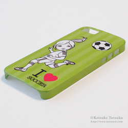 iPhoneケース／I LOVE SOCCER (グリーン) 2枚目の画像