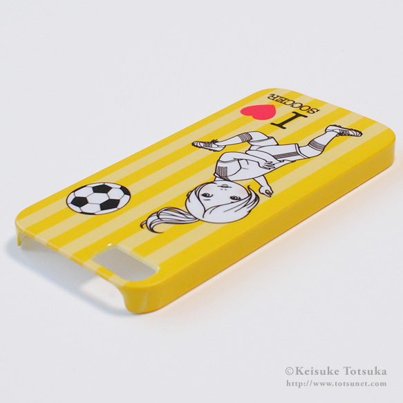 iPhoneケース／I LOVE SOCCER (イエロー) 3枚目の画像