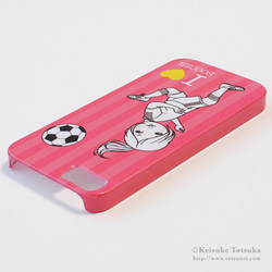 iPhoneケース／I LOVE SOCCER (ピンク) 3枚目の画像