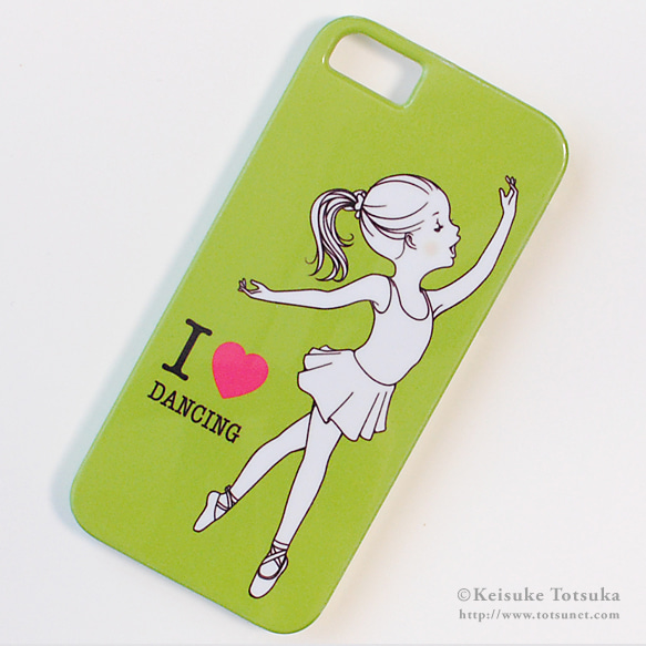 iPhoneケース／I LOVE DANCING (グリーン) 1枚目の画像