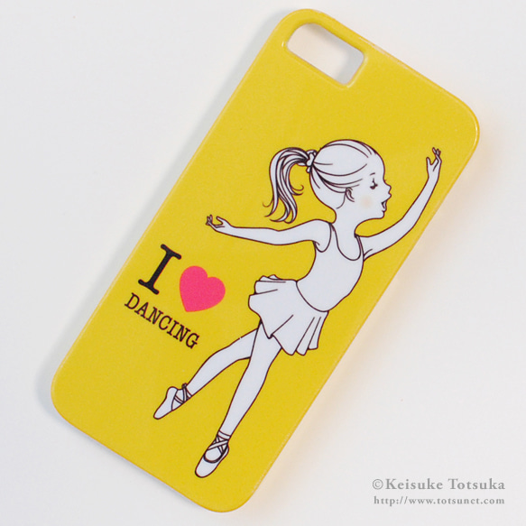 iPhoneケース／I LOVE DANCING (イエロー) 1枚目の画像