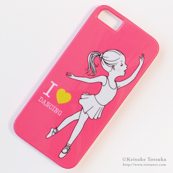iPhoneケース／I LOVE DANCING (ピンク) 1枚目の画像