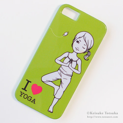 iPhoneケース／I LOVE YOGA (グリーン) 1枚目の画像