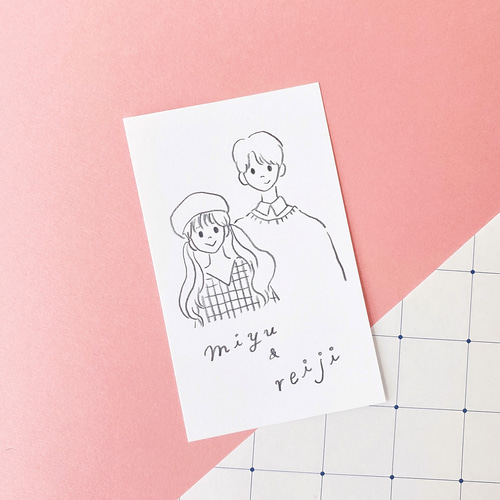 売れ筋新商品 名刺サイズのモノクロ似顔絵『KURO YURU NIGAOE（アナログ似顔絵 その他