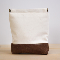 Chic Design Spring Pouch Accessory Case *Navy x Hand Dyed Brown 第1張的照片