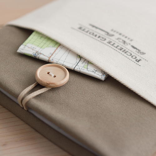おしゃれなノートパソコンケース グレージュ帆布 PCケース Pochette