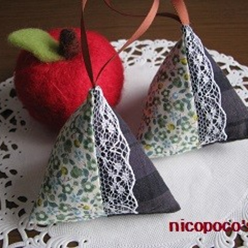 三角サシェ2個セット☆グリーン【送料無料】 その他インテリア雑貨