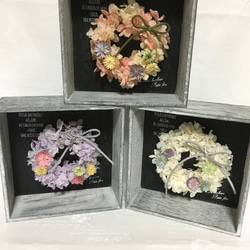 アンティーク風ボックス〜ホワイト紫陽花のミニリース〜 4枚目の画像