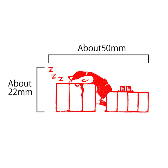 郵便番号枠はんこ　ちょっと寝女子社員 4枚目の画像