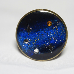宇宙のリング(フリーサイズ)アンティークゴールド 2枚目の画像