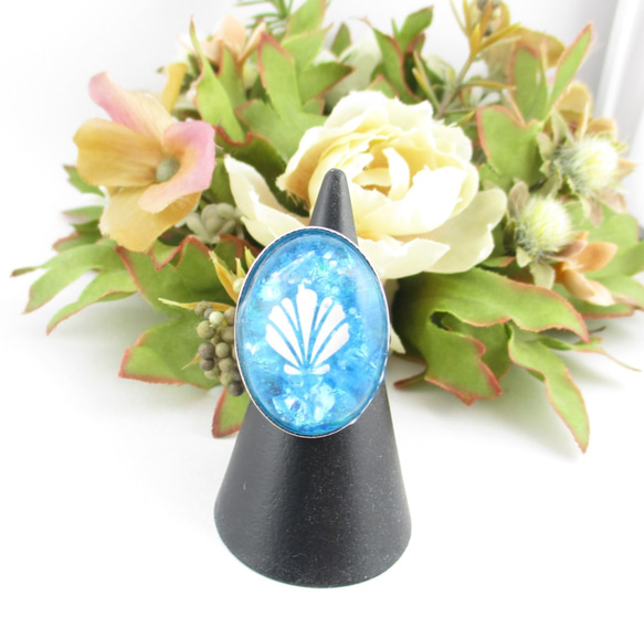 レジンリング「Tortuga」～アクアパール～SR728 1枚目の画像