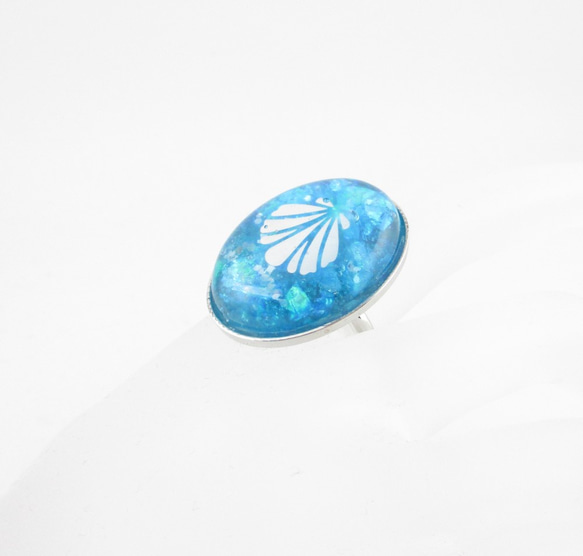 レジンリング「Tortuga」～アクアパール～SR728 3枚目の画像