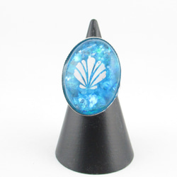 レジンリング「Tortuga」～アクアパール～SR728 4枚目の画像