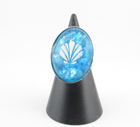 レジンリング「Tortuga」～アクアパール～SR728 4枚目の画像