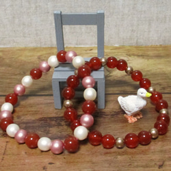 笑顔で去っていたあなたの背後に沈む赤メノウが目に染みる。<<1点ものブレスレット>>IB73 4枚目の画像