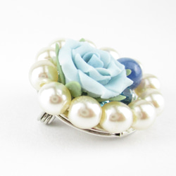 カイヤナイトが輝く花束を受け取ったのならば、ココロの窓を開けてみよう。<1点もの創作ブローチ>SB523 3枚目の画像