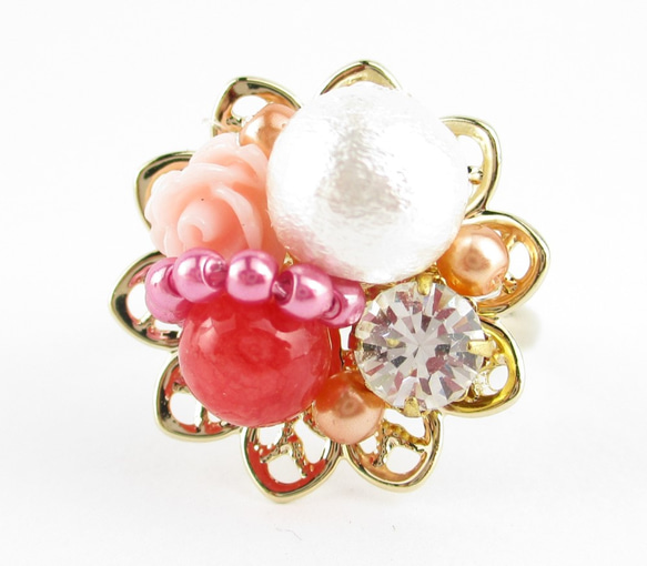 真っ赤な夕陽が、私の部屋とネフライトを深紅色に染めたがる。<1点もの創作リング>SR543 1枚目の画像