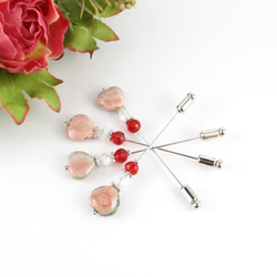 ※訳ありSALE※それでもインカローズはインカローズです。<ぼぼ屋のハットピン>AP044 1枚目の画像