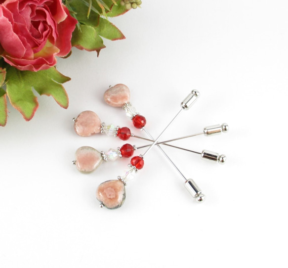 ※訳ありSALE※それでもインカローズはインカローズです。<ぼぼ屋のハットピン>AP044 1枚目の画像