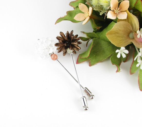 一日一日を大切にしているから、ふとした瞬間にムーンストーンを見つけました。＜ぼぼ屋のハットピン＞AP049 4枚目の画像