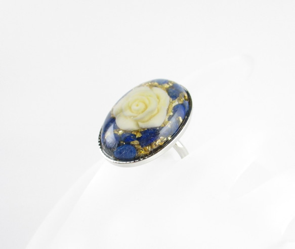 ラピスラズリに託した希望をもって覗いた望遠鏡の向こうには、一輪の薔薇がこちらを見ていた。<創作リング>SR608 3枚目の画像