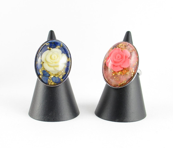 ラピスラズリに託した希望をもって覗いた望遠鏡の向こうには、一輪の薔薇がこちらを見ていた。<創作リング>SR608 4枚目の画像