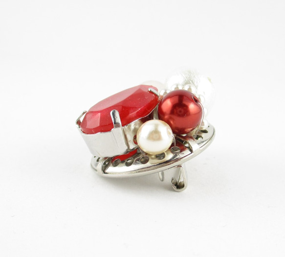 「あたなはもう記憶の一部でしかないの」と言われも、夕空に浮かぶピンクメノウは今日も変わらない。<創作ブローチ>SB844 2枚目の画像