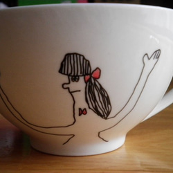 ポニーテール女スープカップ 1枚目の画像