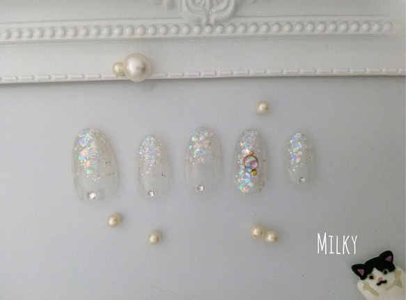003 クリアラメネイル♡ ネイルチップ（つけ爪） MILKY 通販