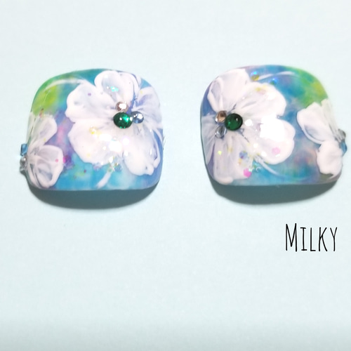 現品限り フット フラワーネイル サイズ1番 ネイルチップ（つけ爪  