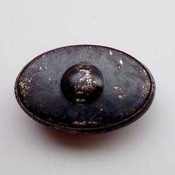 ヴィンテージのプラスティックボタン　楕円にヒョウ柄 2枚目の画像
