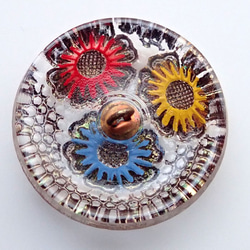 チェコのボタン　３輪の菊　３色 2枚目の画像