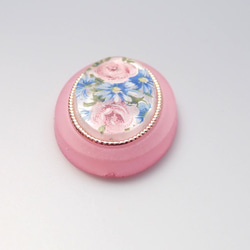 プラスティックカボション　バラ　ピンク小 3枚目の画像