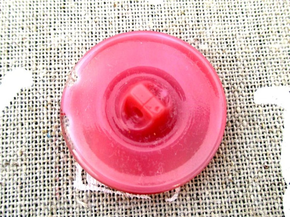 チェコのガラスボタン　ネコ　ピンク 2枚目の画像