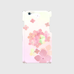 側面印刷・紫陽花スマホケース☆レッド系/iPhone・Android☆ 3枚目の画像