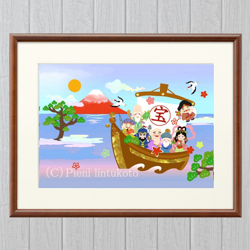 赤富士と蓮の花「オリジナルイラスト絵画」A4サイズ 赤富士と蓮の花「オリジナルイラスト絵画」A4サイズ 赤富士と蓮の