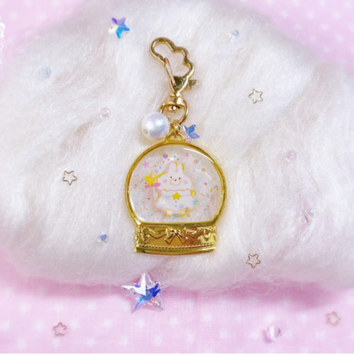 うさぎさんスノードーム♡キーホルダー うさぎょスノードーム