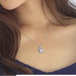 即日発送☞ギフト1年間保証♥ジルコニア 大粒4.0ct※ペンダント・ネックレス★シルバー925 2枚目の画像