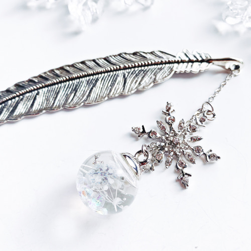 ハンドメイド　ブックマーカー　しおり　«No.146»　キラキラ♡ガラスドーム ハンドメイド ブックマーカー しおり «No.146» キラキラ♡ガラス