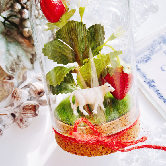 strawberry 苺のガラスドーム    オブジェ  ギフト 2枚目の画像