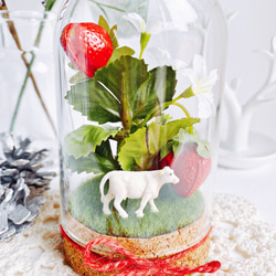 strawberry 苺のガラスドーム    オブジェ  ギフト 4枚目の画像