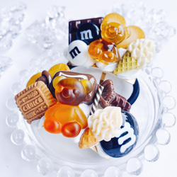 CANDY POP お菓子のヘアゴムとポニーフック　2点セット  chocolate  フェイクスイーツ 2枚目の画像