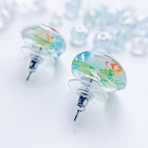 金魚のサマーピアス サージカルステンレス 金属アレルギー対応 ピアス