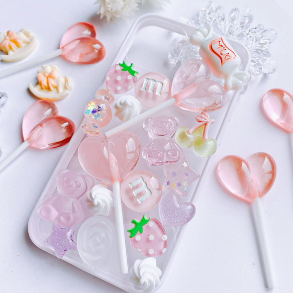 CANDY POP 苺ミルク　お菓子のiPhone12miniケース 1枚目の画像